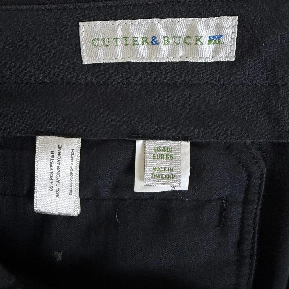 Cutter‎ & Buck Pleated Shorts Mens 40 Black Polyester Rayon Golf Shorts
